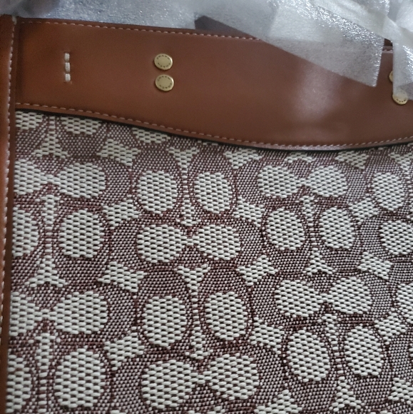 Brand New with tags Coach Tom Wesselman Ltd Ed  Rouge Leather & Canvas Satchel - Picture 2 of 12